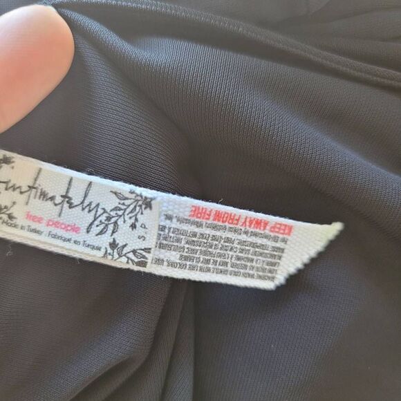 Free people womens Sz S black long sleeve bodysuit blouse - Picture 4 of 6